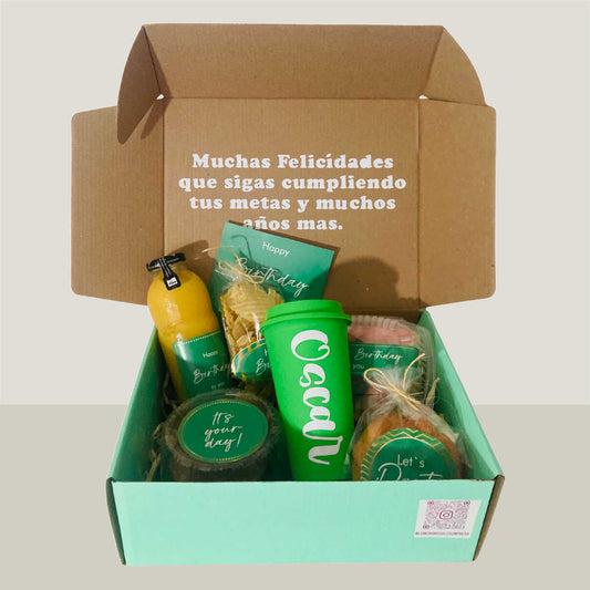 Desayuno Sorpresa de Cumpleaños Verde | Box de Regalo