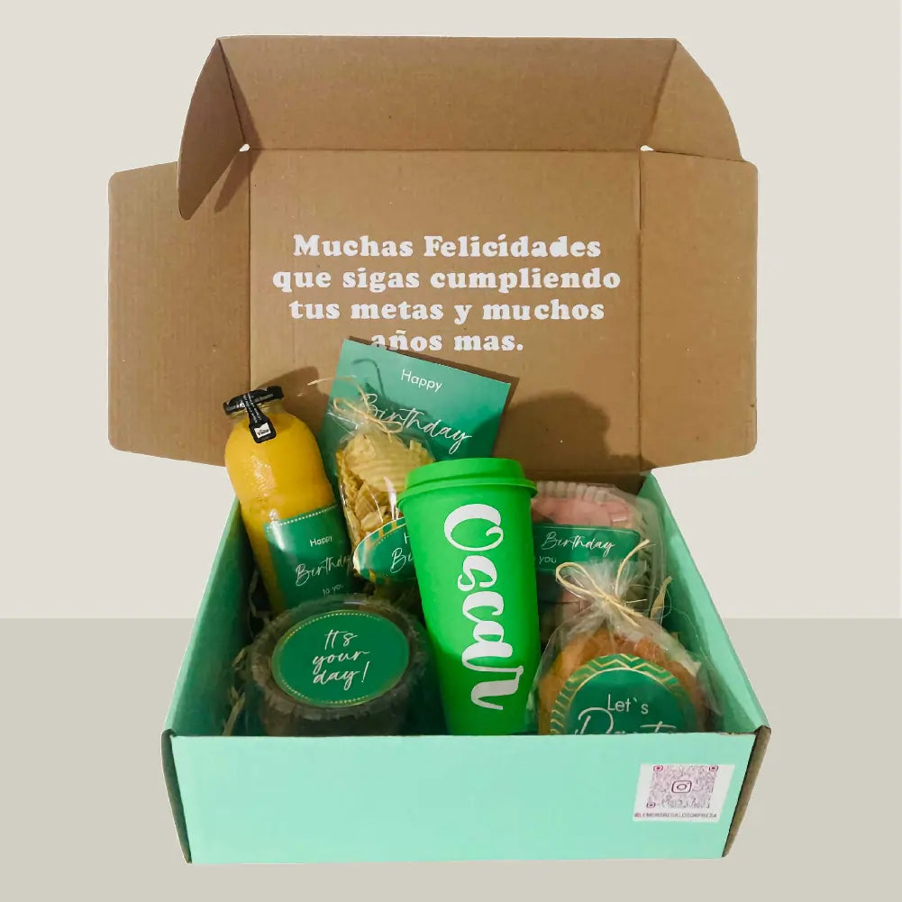 Desayuno Sorpresa de Cumpleaños Verde | Box de Regalo