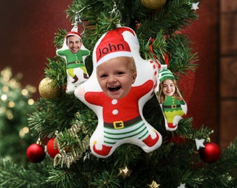 Cojín Navideño Personalizado: Tu Cara en Caricatura (Fotomontaje)