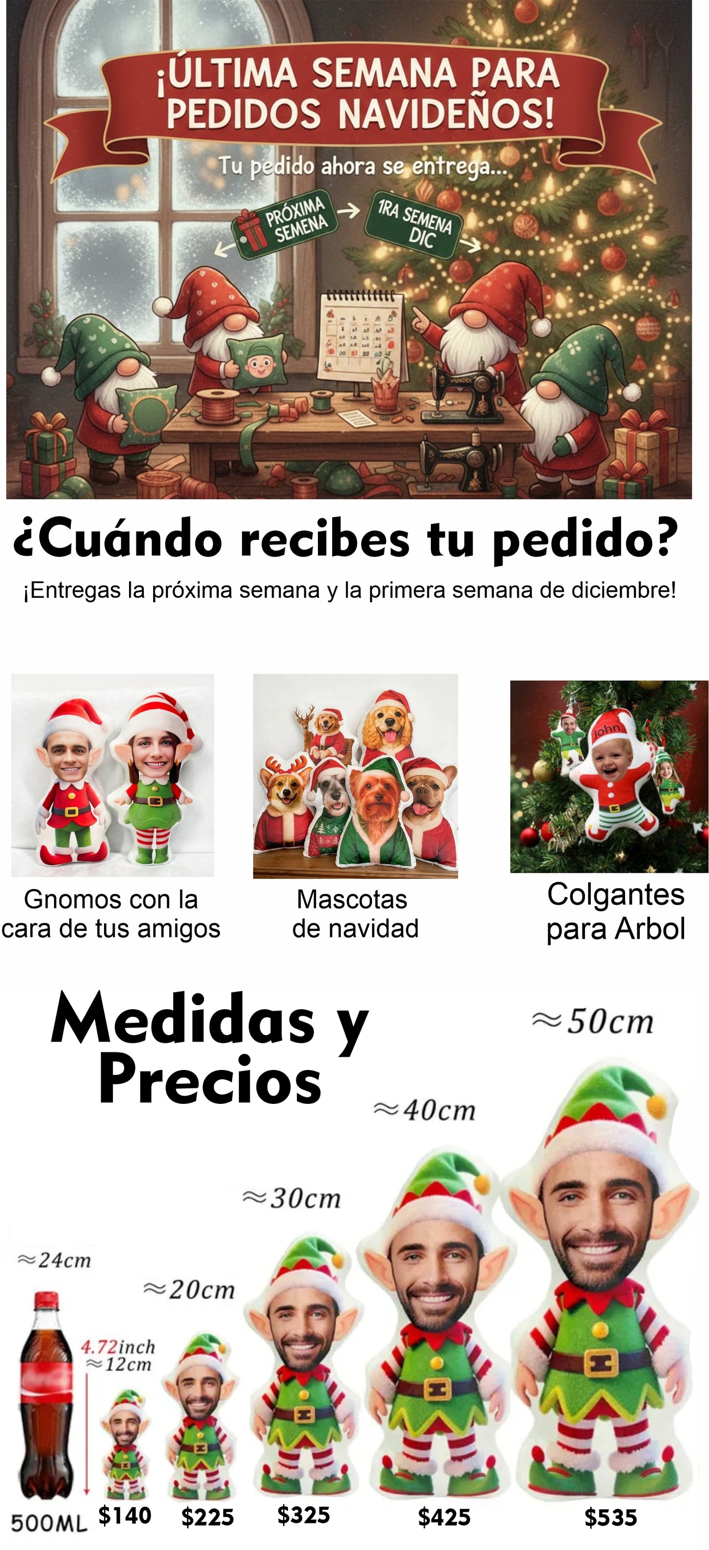 Cojín Navideño Personalizado: Tu Cara en Caricatura (Fotomontaje)
