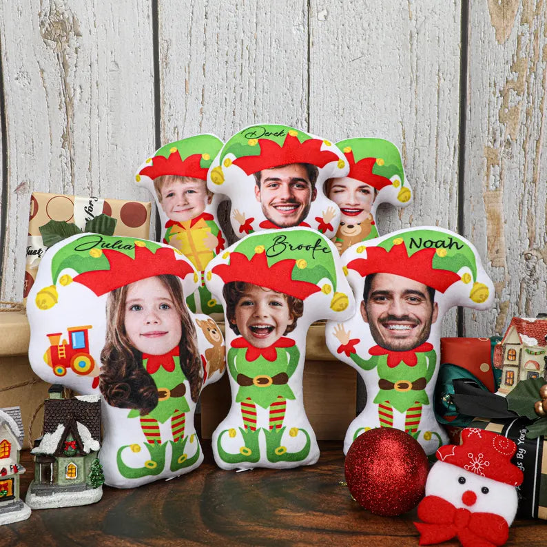Cojín Navideño Personalizado: Tu Cara en Caricatura (Fotomontaje)